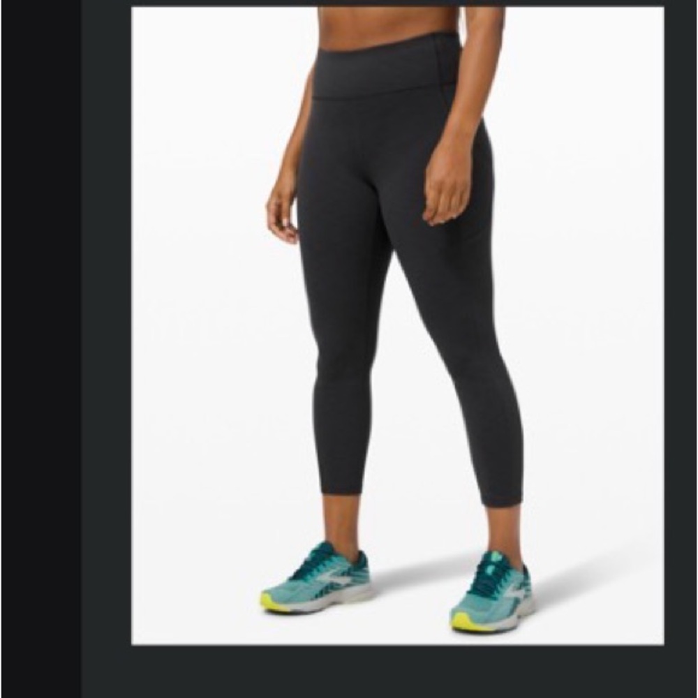 lululemon athletica Black Invigorate High-Rise Tight 25” heathered graphite grey
